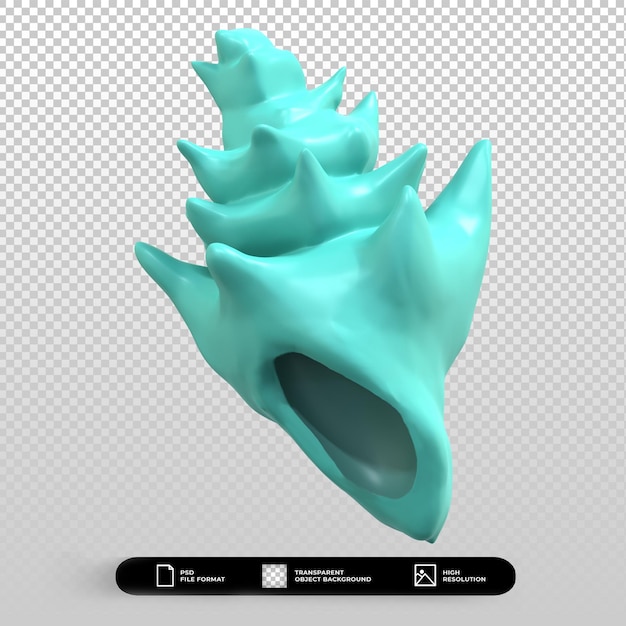 3d 렌더링 바다 조개 아이콘 절연