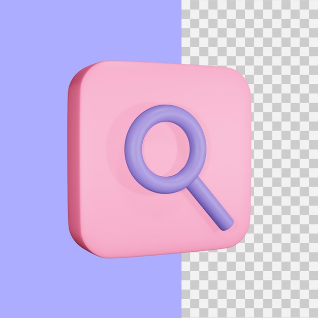 PSD 3d rendering search bar icon