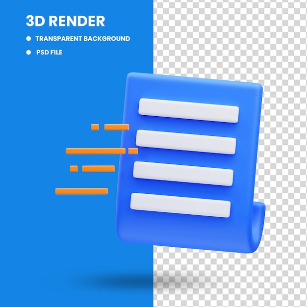 3d rendering of search sending document icon illustration