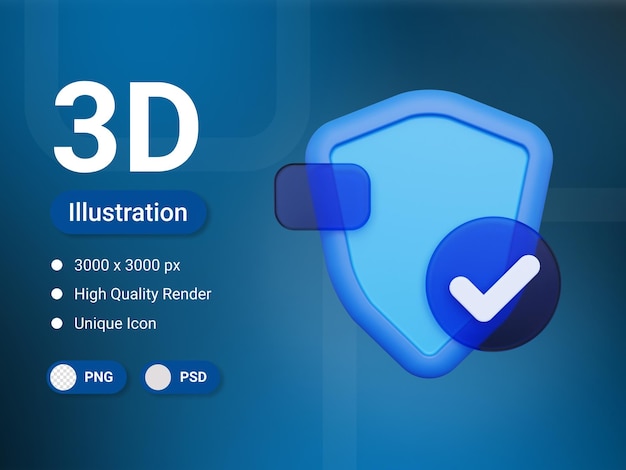 PSD scudo sicuro per rendering 3d