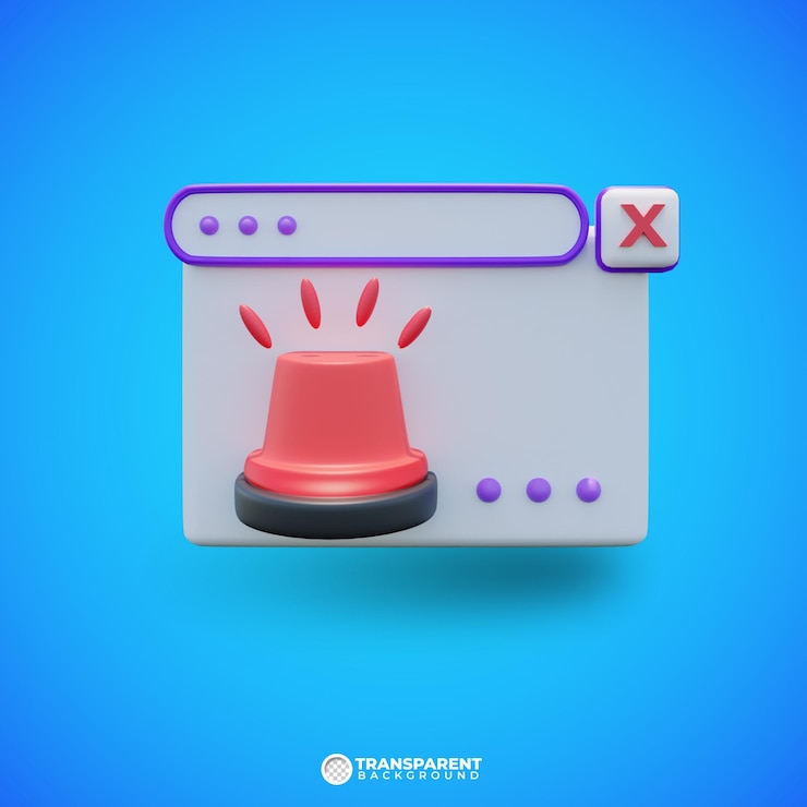 PSD 3d rendering security alert