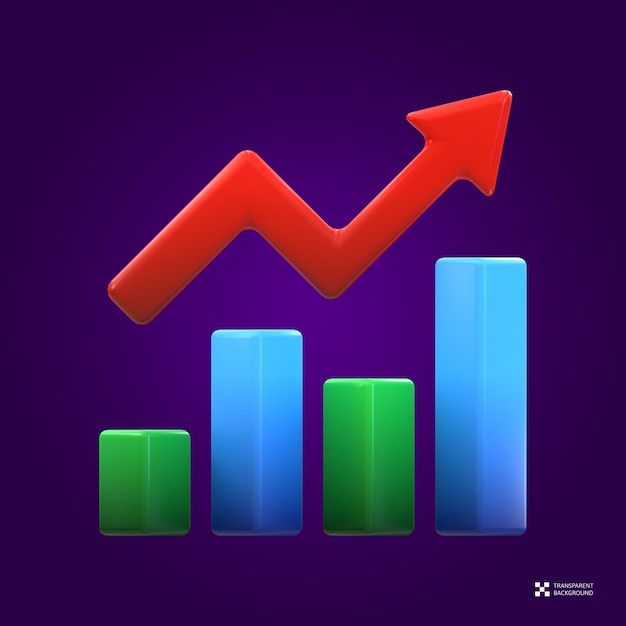 3D RENDERING SEO ICON -  CHART