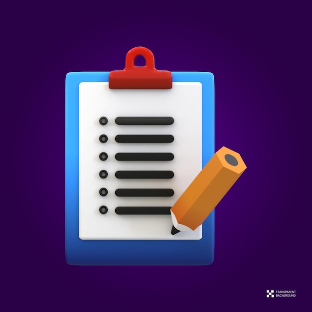 3D RENDERING SEO ICON - CLIPBOARD