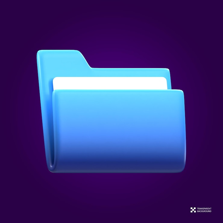 PSD 3d rendering seo icon - file folder