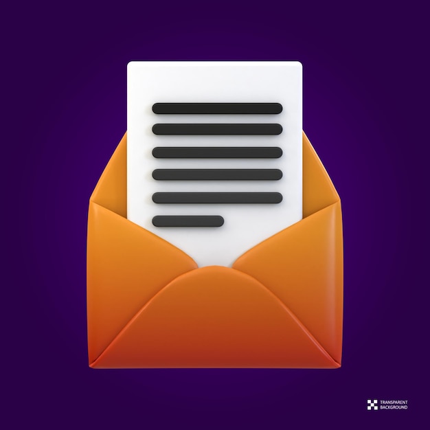 3d rendering seo icon - mail