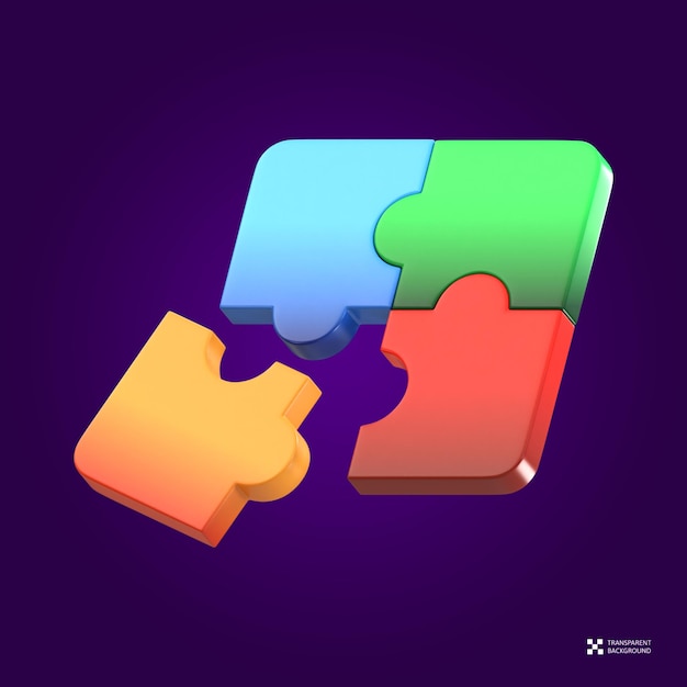 3D RENDERING SEO ICON - PUZZLE