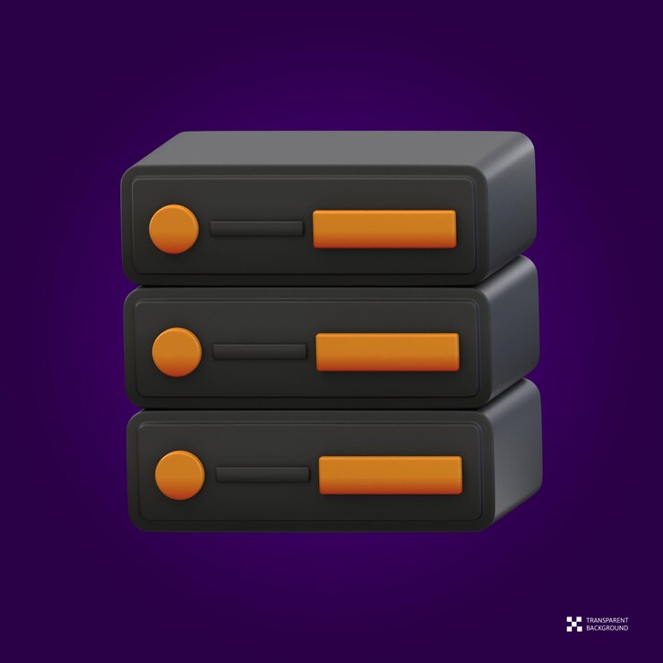 PSD 3d rendering seo icon - server