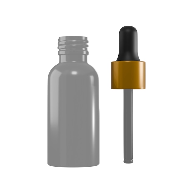 PSD 3d-рендеринговая сыворотка отделенная икона ухода за телом бутылка ухода за кожей
