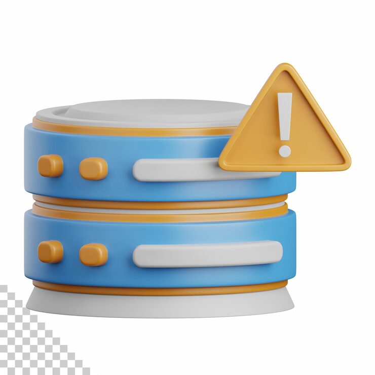 PSD 클라우드 네트워크 컴퓨팅 기술 데이터베이스 서버 및 연결 디자인 요소에 유용한 3d 렌더링 서버 오류 격리