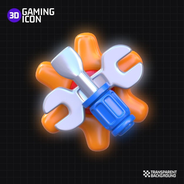 3D 렌더링 설정 도구 게임 아이콘