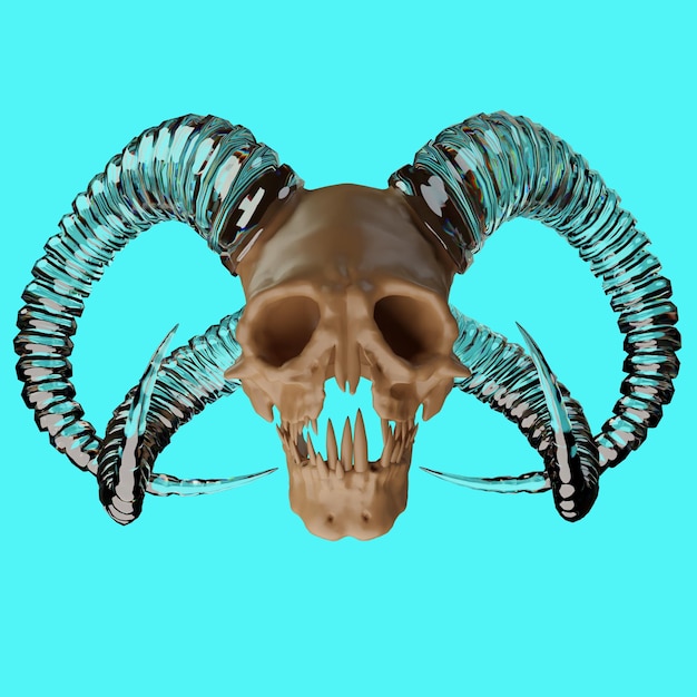 3d Rendering Shape object demon skull