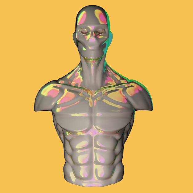 PSD 3d rendering shape object human body