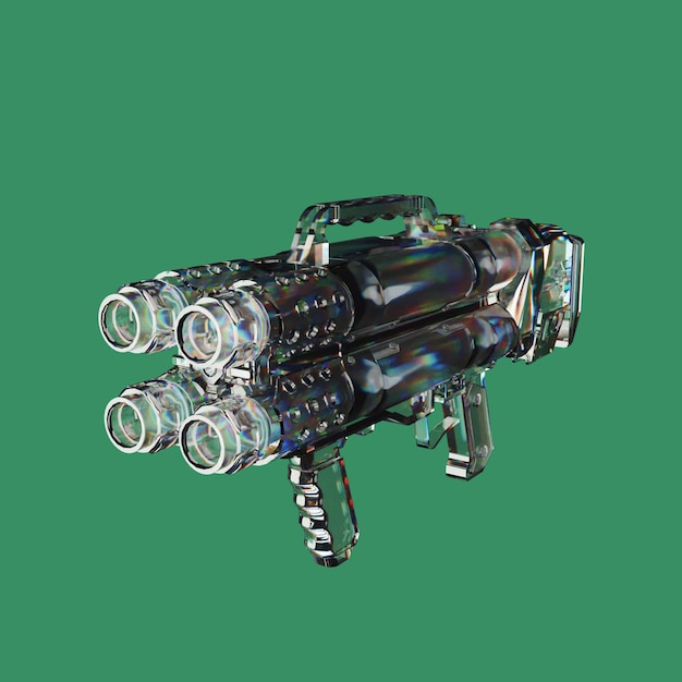 PSD 3d rendering shape object ray gun