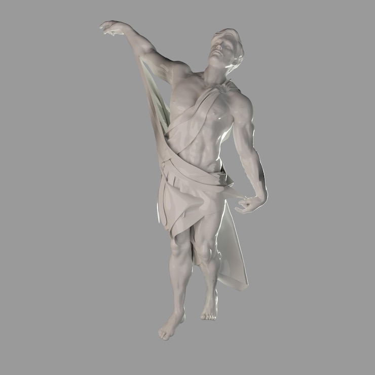 PSD 3d rendering shape retro statue