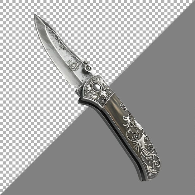 PSD 3d rendering of a sharp knife transparent background ai generated