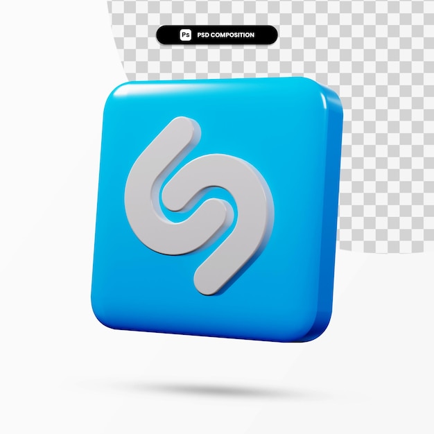 Applicazione del logo shazam rendering 3d isolata