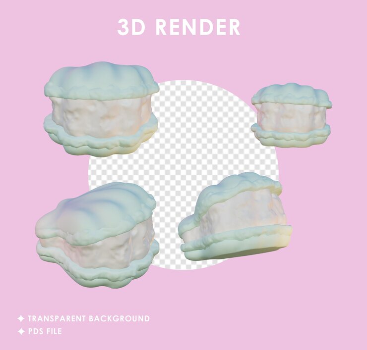 PSD 데기 마카론의 3d 렌더링