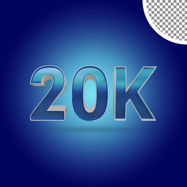 3d rendering of shinny text effect 20k