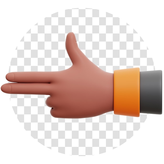 3d rendering shooting hand gesture 3d icon