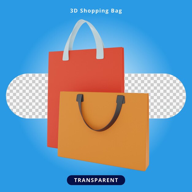 3d rendering shopping bag illustration