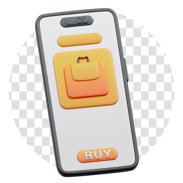 3d rendering shopping cart 3d icon transparent background