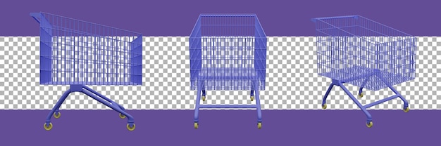 PSD 3d rendering shopping cart icon