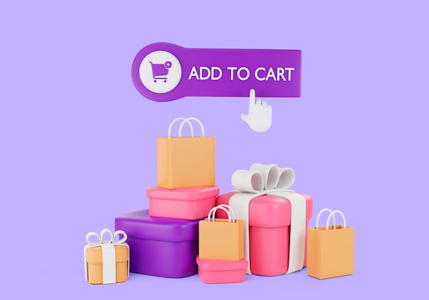 3d rendering of shopping concept