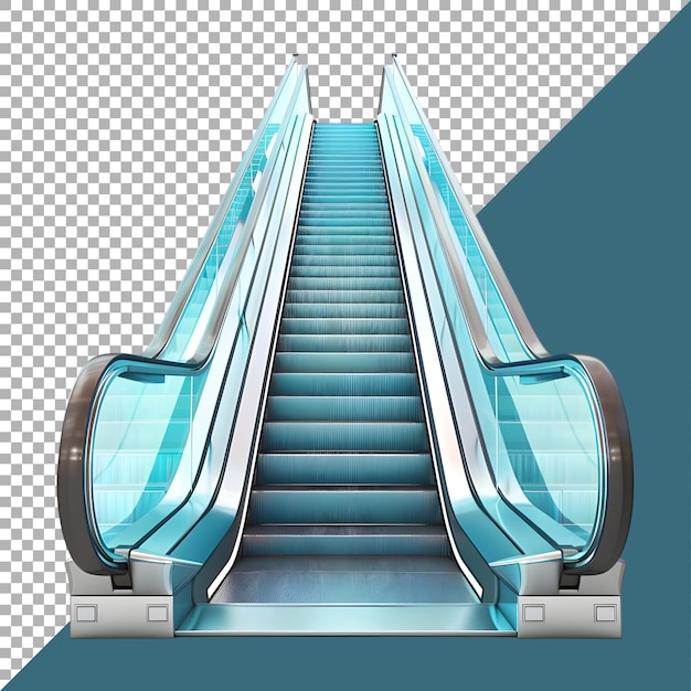 PSD 3d rendering of a shopping mall escalator on transparent background ai generated