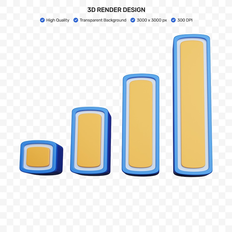 PSD 3d rendering signal blue isolated