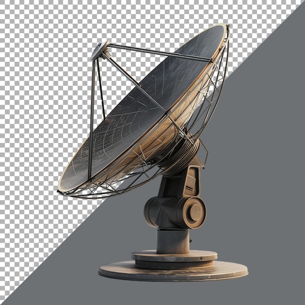 PSD 3d rendering of a signal receiver dish on transparent background ai generated