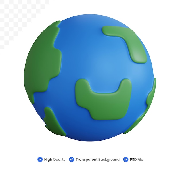 3d rendering simple globe isolated