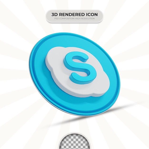 PSD 3d-rendering skype-pictogram