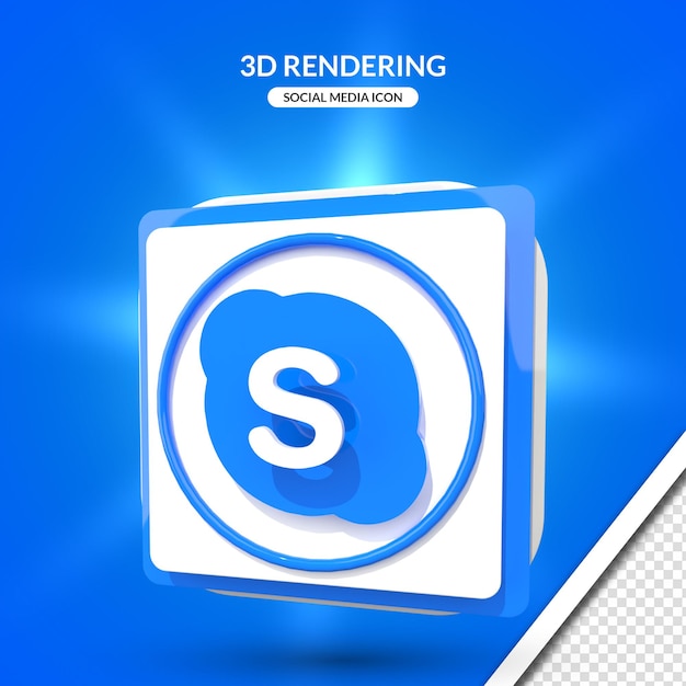 3d-rendering skype sociale media icoon