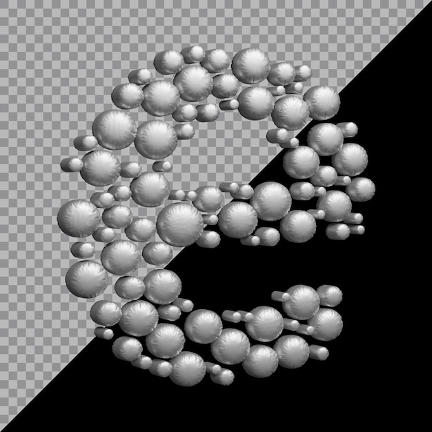 3d-рендеринг маленькой буквы e воздушный шар серебра