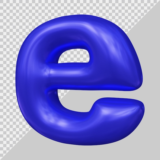 3d rendering of small letter e with modern style