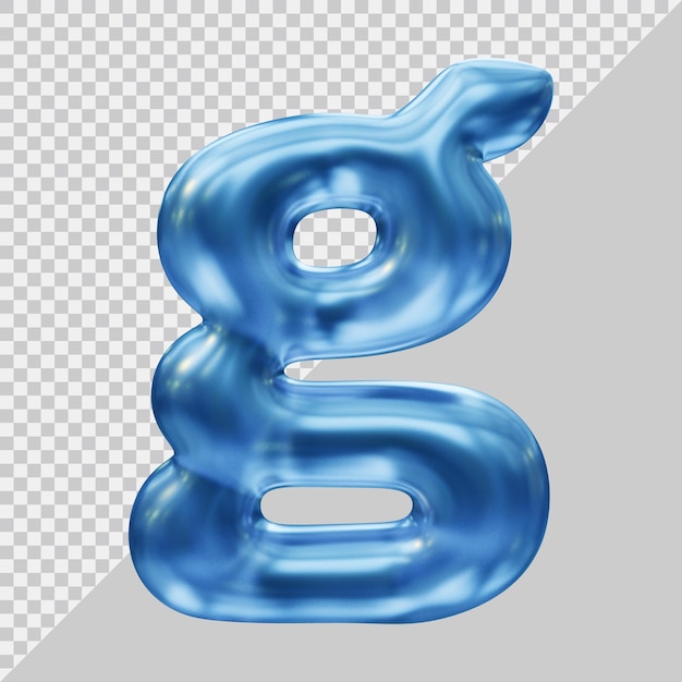 Rendering 3d di una piccola lettera g con uno stile moderno