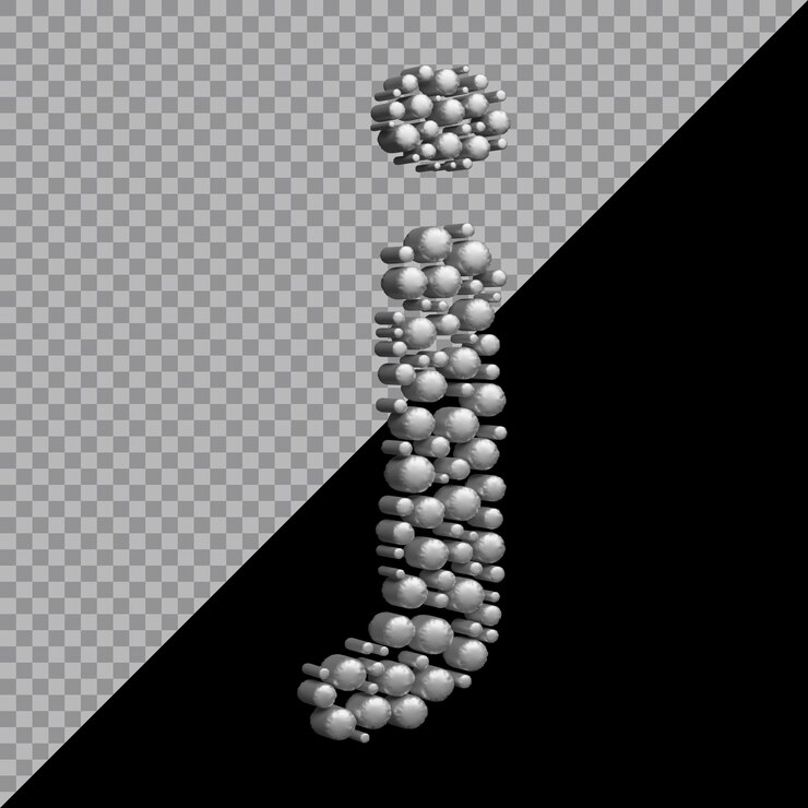 PSD 3d rendering of small letter j balloon silver
