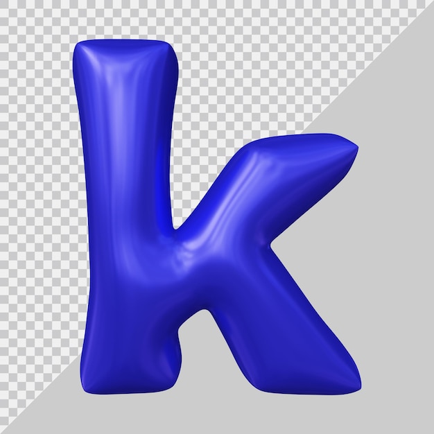 3d rendering of small letter k with modern style