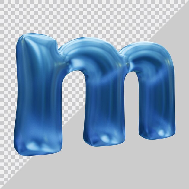 PSD rendering 3d di una piccola lettera m con uno stile moderno