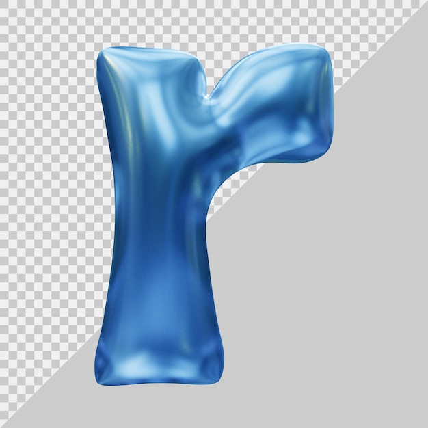 PSD rendering 3d di una piccola lettera r con uno stile moderno