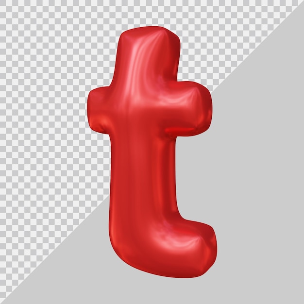 3d rendering of small letter t balloon