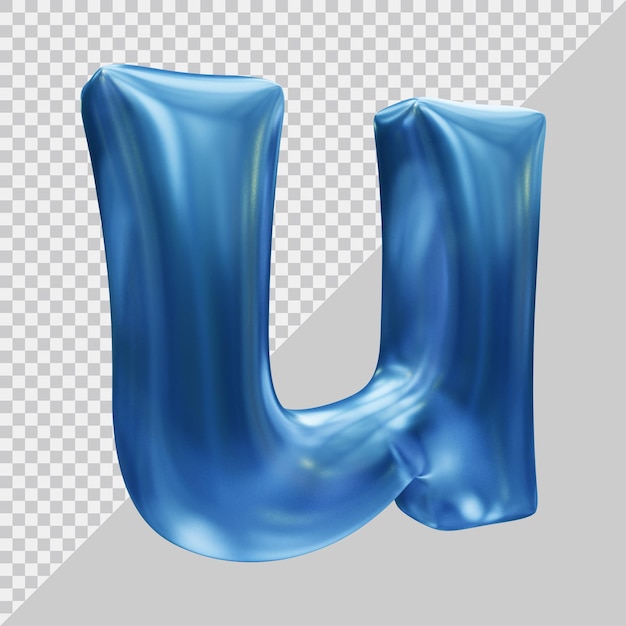 3d rendering of small letter u with modern style