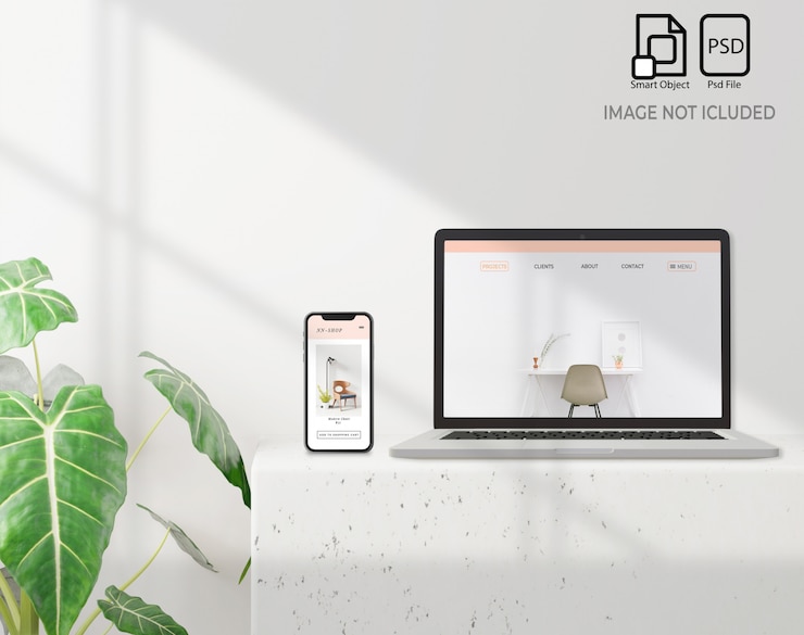 PSD 3d rendering of smart devices