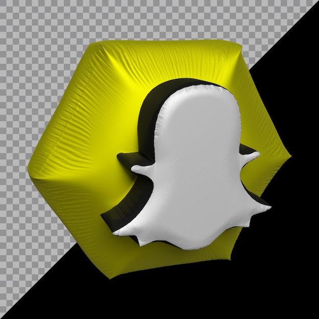 PSD rendering 3d del palloncino icona snapchat