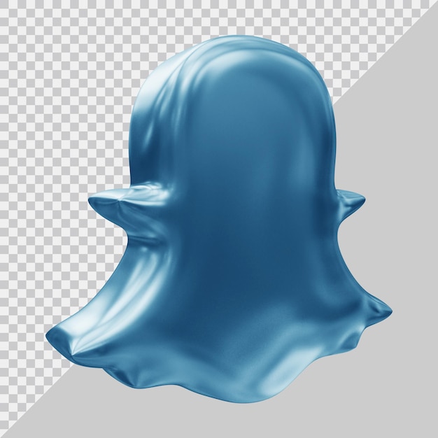 Rendering 3d del concetto di social media dell'icona di snapchat