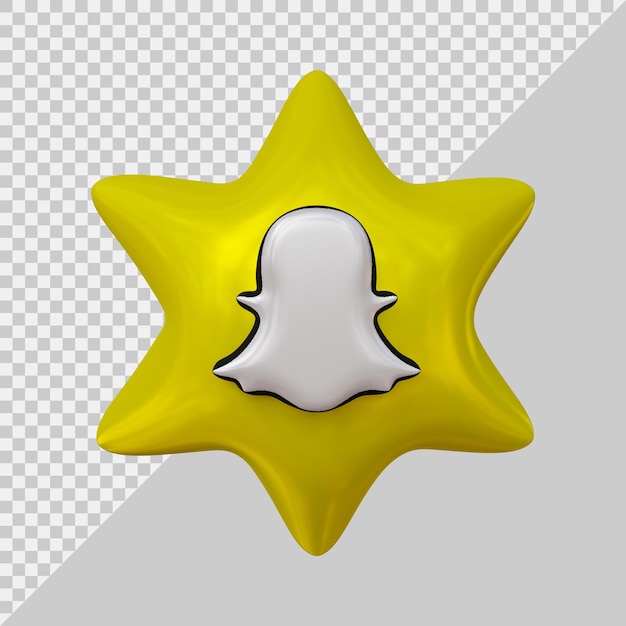 Rendering 3d dei social media dell'icona di snapchat con uno stile moderno