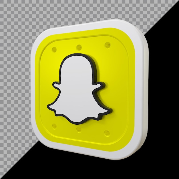 Rendering 3d dell'icona snapchat