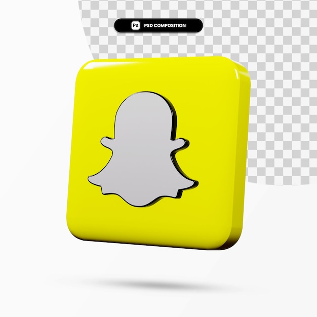 3d rendering snapchat logo application isolated