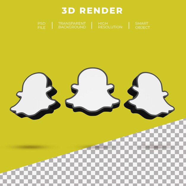 分離された3dレンダリングsnapchatロゴ