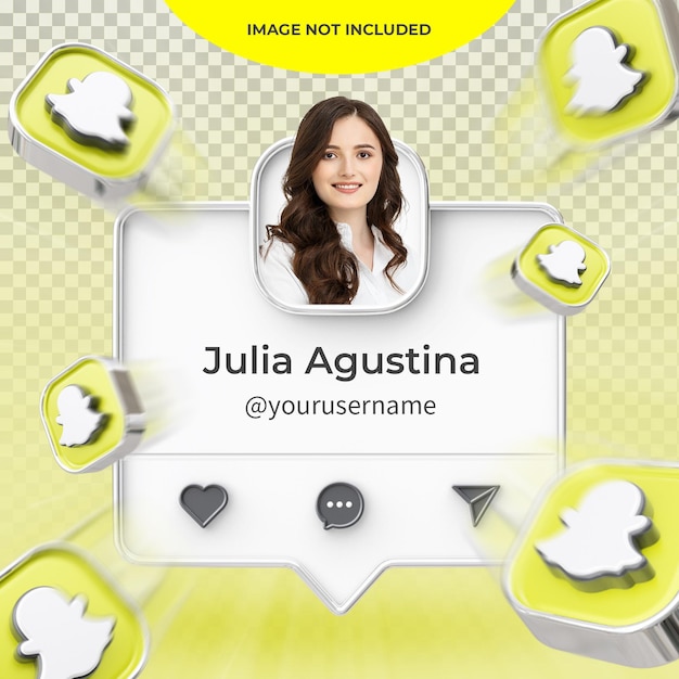 PSD profilo snapchat di rendering 3d